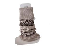 LUYSGBXR Guetre Femme 1 Pair Women's Socks Autumn Winter Retro Pile Warm Thick Leg Covers Diamond Shaped Calf Knitted Booty Warmers(Khaki)