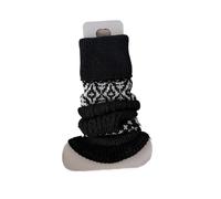 LUYSGBXR Guetre Femme 1 Pair Women's Socks Autumn Winter Retro Pile Warm Thick Leg Covers Diamond Shaped Calf Knitted Booty Warmers(Black)