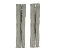 LUYSGBXR Guetre Femme Women's Striped Leg Warmers Long Socks Knitted Leggings Sweets Winter Kawaii Arm Ankle 1pair(Light gray)