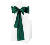 LUYSGBXR Lot de 10, 50 ou 100 nœuds Chaise en Satin for décoration, idéal for Un Banquet, Anniversaire, Mariage événement(Deep Green,100pcs)