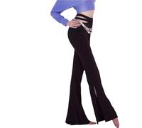 LUYSGBXR Pantalon Survetement Femme Pantalons Longs de Danse Moderne for Femmes, Costume de Danse Orientale for Dames, Pantalons Longs évasés fendus(Black,M)