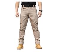 LUYSGBXR Pantalon Tactique for Homme, Vêtement Quatre Saisons, d'assaut, Camouflage D'extérieur, D'entraînement, Résistant À l'usure, Multi-Poches(Khaki,XX-Large)