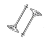LUYSGBXR Pied De Meuble 2Pcs Base 86mm Iron Galvanized M16 Thread Adjustable Foot Cups Lathe Legs Leveling Feet(86xM16x120mm)
