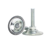 LUYSGBXR Pied De Meuble 2Pcs Base 95mm Iron Galvanized M18 M20 Thread Adjustable Foot Cups Lathe Legs Leveling Feet(95xM20x120mm)