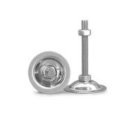 LUYSGBXR Pied De Meuble 4Pcs Base 76mm Iron Galvanized M14 M16 Thread Adjustable Foot Cups Lathe Legs Leveling Feet(76xM14x120mm)