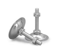 LUYSGBXR Pied De Meuble 8Pcs Base 38mm Iron Galvanized M8 M10 Thread Adjustable Foot Cups Lathe Legs Leveling Feet(38xM8x80mm)