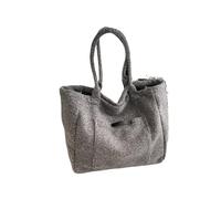 LUYSGBXR Sac à Provisions En Feutre Feutre tissu grand fourre-tout for les femmes hiver dernière tendance sacs à main doux couleur Pure grande capacité Shopper fourre-tout décontractés dames(GRAY)