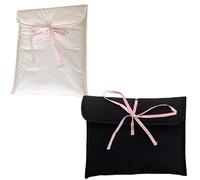 LUYSGBXR Sacoche Tablette Lot de 2 Housses de Protection Style Ballet for Tablette de 11 à 13 Pouces, Couleur Unie, matelassées avec nœud Rose(Mix-2PCS White+Black)