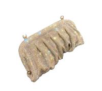 LUYSGBXR Sacs à Strass Pochettes de soirée faites à la main avec poignée brillante et strass, sacs à main pliables for fête de mariage(Gold AB)