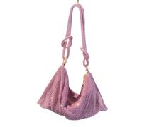 LUYSGBXR Sacs à Strass Sac à bandoulière poignée strass brillant pochette de soirée sac à main sacs à main en cristal et sac à main(Light purple big)