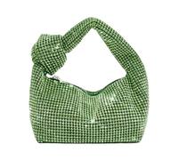 LUYSGBXR Sacs à Strass Sacs de soirée à poignée avec strass et nœud, sac à main argenté avec poignée supérieure en cristal for femmes, sacs à main et sacs à main de créateur, fourre-tout(Green)