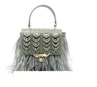 LUYSGBXR Sacs for femmes sacs à main en plumes à la mode sac à bandoulière sac seau en diamant sac à bandoulière sac à main for dames(Light green)