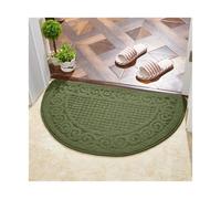 LUYSGBXR Tapis Entree Interieur Paillasson Demi-Rond en Caoutchouc antidérapant for Porte d'entrée, Couloir, Salle de Bain, Tapis de Sol(Green 38cm 58cm)