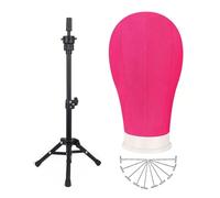 LUYSGBXR Tete Perruque Tête de mannequin de 55 cm avec support for perruque, tête de mannequin en toile for présentation de perruques(Red)
