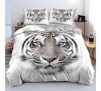 Luyshts Housse de Couette imprimé 3D Housse de Couette Chameau Animal Tigre * Taille (220x240cm), Ensemble 3 pièces, 1 Housse de Couette + 2 taies d'oreiller Assorties