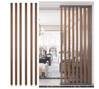 LuysmengEU Cloison Murale à Lattes en Bois du Sol au Plafond, Moderne et Autonome for entrée, Restaurant, Bureau, Colonne de décoration, Poteau d'écran de confidentialité(6 Pcs,180cm/5.9ft)
