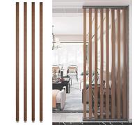 LuysmengEU Cloison Murale à Lattes en Bois du Sol au Plafond, Moderne et Autonome for entrée, Restaurant, Bureau, Colonne de décoration, Poteau d'écran de confidentialité(4 Pcs,110cm/3.6ft)
