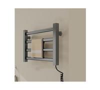LuysmengEU Heated Drying Rack 4 Bars,Heated Towel Racks for Bathroom Wall Mounted(Gray,Plug in Right)