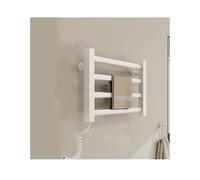 LuysmengEU Heated Drying Rack 4 Bars,Heated Towel Racks for Bathroom Wall Mounted(White,Plug in Left)