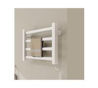 LuysmengEU Heated Drying Rack 4 Bars,Heated Towel Racks for Bathroom Wall Mounted(White,Plug in Right)