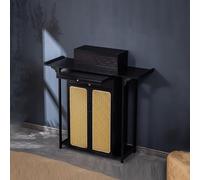 LuysmengEU Meuble d'autel en Bambou, Table de méditation Bouddhiste Chinoise, Tables d'hommage avec armoires de Rangement for Salon(Black Walnut,120x40x119cm)