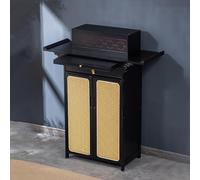 LuysmengEU Meuble d'autel en Bambou, Table de méditation Bouddhiste Chinoise, Tables d'hommage avec armoires de Rangement for Salon(Black Walnut,100x40x119cm)