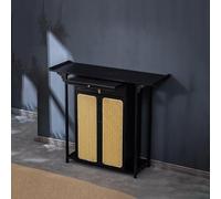 LuysmengEU Meuble d'autel en Bambou, Table de méditation Bouddhiste Chinoise, Tables d'hommage avec armoires de Rangement for Salon(Black Walnut,140x40x101cm)