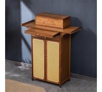 LuysmengEU Meuble d'autel en Bambou, Table de méditation Bouddhiste Chinoise, Tables d'hommage avec armoires de Rangement for Salon(Tea Color,100x40x119cm)