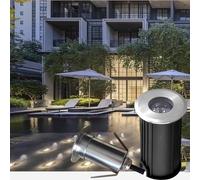 LuysmengEU Mini IP68 Waterproof Stainless Steel Embedded LED Spotlight Low Voltage Underwater Light, For Pool, Deck, Stairs, Dock, Fountain, Outdoor In-Ground Lighting(Warm White,42x72mm(12V))
