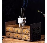 LuysmengEU Table d'autel de méditation en Bambou avec tiroir, Support Compact for brûleur d'encens for sanctuaire à Domicile et cérémonies de Puja(52x24x25cm)