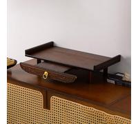 LuysmengEU Tables d'hommage d'autel Table d'autel de sanctuaire Personnel Table de méditation de prière en Bambou avec Plateau Extensible for Petits espaces(Dark Walnut,60x25x13cm)