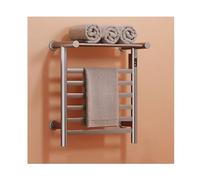 LuysmengEU Wall Mounted Heated Towel Rack with Top Shelf,Aluminum Towel Drying Rack with Timer,Temperature Control s for Bathroom(Gray,Left Line)