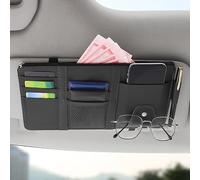LUYSNDFG Organisateur de Pare-Soleil de Voiture pour Opel Astra Crossland Insignia Mokka Combo Vectra, Organiseur de Pare-Soleil de Voiture,Multifonctionnel Auto Poche Intérieure Pare Soleil,A Black