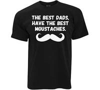 LUYTGCDRZZ Father's Day T Shirt The Best Dads Have Moustaches Novelty Slogan Joke-Black Hemden(Small)