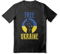 LUYTGCDRZZ Free Ukraine - War Protest - Black Adult Slim fit t Shirt Mens (SM) 388706 Hemden(XX-Large)