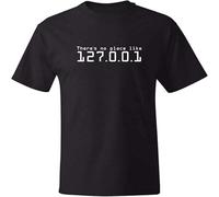 LUYTGCDRZZ There is No Place Like 127.0.0.1 Home T-Shirt Cool Linux Geek Computer Network 2020 O Neck Slim Fit Tops T Shirt Hemden(Large)