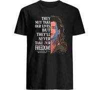 LUYTGCDRZZ They May Take Our Lives But They'll Never Take Our Freedom Braveheart 95S War Film William Wallace Short-Sleeve Unisex T-S Hemden(XX-Large)