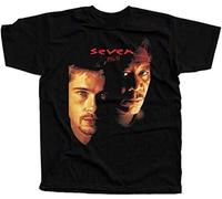 LUYTGCDRZZ UouO Se7en V2, Movie Poster, 1995,Brad Pitt DTG Mens Women T Shirt 100% Cotton Black Hemden(Medium)
