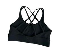 LUYYBDBG Brassière de Sport Fitness Hauts Mode Dos Croisé Femmes Soutien-Gorge Antichoc Réglable Boucle Gymnastique Pilates Course Gilet Athlétique-Noir-XL