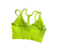 LUYYBDBG Brassière de Sport Soutien-Gorge Respirant pour Femmes, Hauts Fitness Antichoc, Haut Court Gymnastique, Push Up, Yoga sans Couture-Vert_a-s