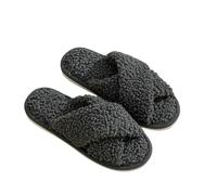 LUYYBDBG Chaussons en Coton d'hiver Pantoufles À Ceinture Croisée Fourrure pour Les Femmes La Maison des Peluche Adaptées Peau