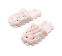 LUYYBDBG Chaussons Femmes Homme Soft Bubble Pantoufles Mode Eva Cool Home Chaussures De Plage Massage Sole Designer D'arachide Intérieure-Blanc Rose-44-45