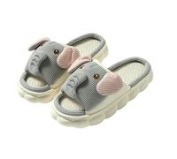 LUYYBDBG Chaussons Lin Pantoufles D'éléphant Décontractées pour Femmes, Chaussures De Luxe Styliste Plates, Mode Printemps, Diapositives en Chanvre, D'intérieur Élégantes-éléphant-40