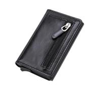 LUYYBDBG Portefeuille Porte-Carte Anti-vol Anti-démagnétisation RFID en Alliage D'aluminium Boîte De Carte Crédit Entreprise Porte-Monnaie Personnalisé Crédit-Cheval Fou Noir