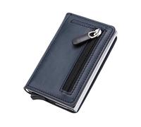 LUYYBDBG Portefeuille Porte-Carte Anti-vol Anti-démagnétisation RFID en Alliage D'aluminium Boîte De Carte Crédit Entreprise Porte-Monnaie Personnalisé Crédit-Cheval Fou Bleu