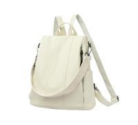 LUYYBDBG Sac à Dos Sacolage De Cuir Authentique Anti-vol Retro pour Femmes La Mode Et Haut Gamme Coréen Simple Polyvalent Grande Capacité-Blanc