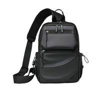 LUYYBDBG Sac Banane À Bandoulière Décontracté pour Hommes, De Poitrine Tendance Simple Lycéen, Voyage en Plein Air, Grande Capacité, Polyvalent-Noir