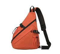 LUYYBDBG Sac Banane À Bandoulière en Nylon Imperméable pour Vêtements De Travail, Tendance, Style Hong Kong, Décontracté, Unisexe, Couleur Contrastée, Cartable Facteur Grande Capacité-Orange