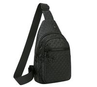 LUYYBDBG Sac Banane De Poitrine Étanche, Portable Voyage Décontracté À La Mode pour Hommes, Bandoulière Tendance-7270 Noir