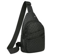 LUYYBDBG Sac Banane De Poitrine Étanche, Portable Voyage Décontracté À La Mode pour Hommes, Bandoulière Tendance-7271 Noir